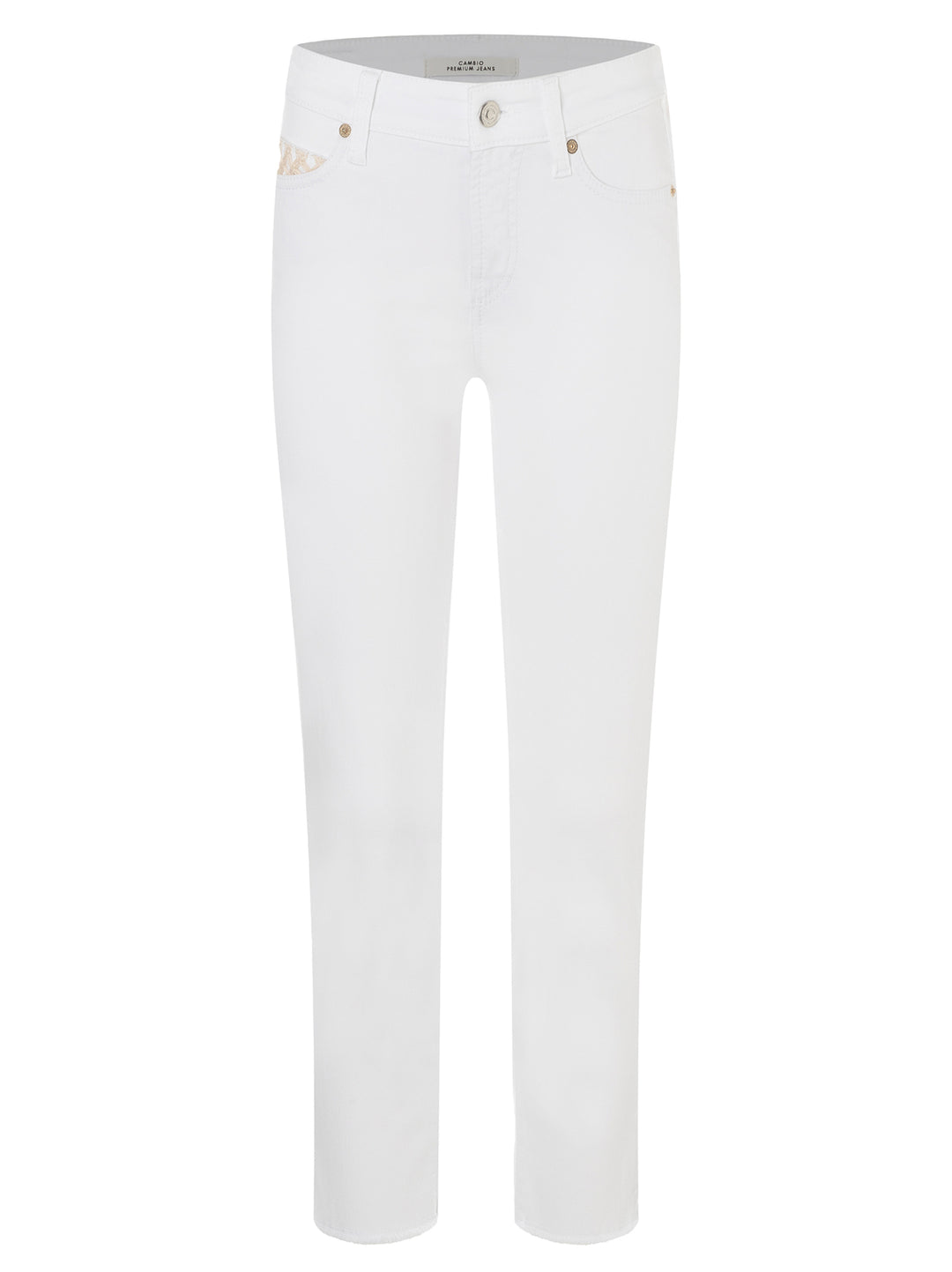 Cambio jeans piper short softwash frin-89% Katoen<br />9% Elastomultiester<br />2% Elastaan-DAMES BROEKEN-Wit