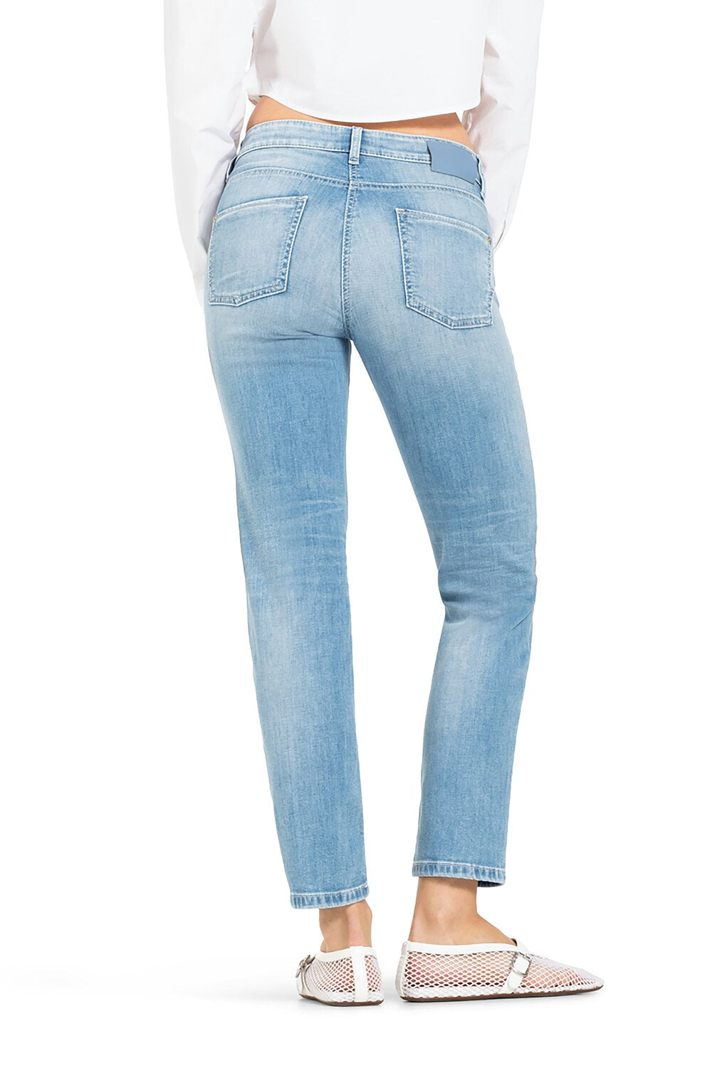 Cambio jeans Posh-92% katoen, 6% elastomultiester, 2% elasthaan-DAMES BROEKEN-Blauw
