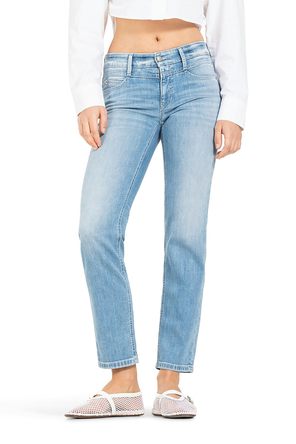 Cambio jeans Posh-92% katoen, 6% elastomultiester, 2% elasthaan-DAMES BROEKEN-Blauw