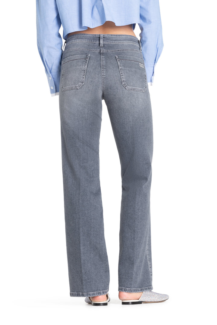Cambio jeans Tess wide leg-92% katoen<br />5% polyester<br />1% elastaan-DAMES BROEKEN-Grijs
