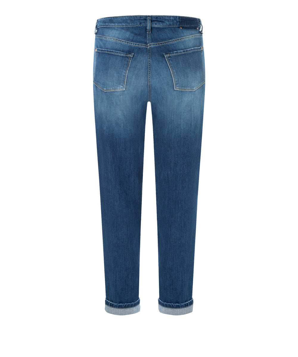 Cambio Kerry eco dark destroyed-98% Katoen<br />2% Elastaan<br />-DAMES BROEKEN-Blauw