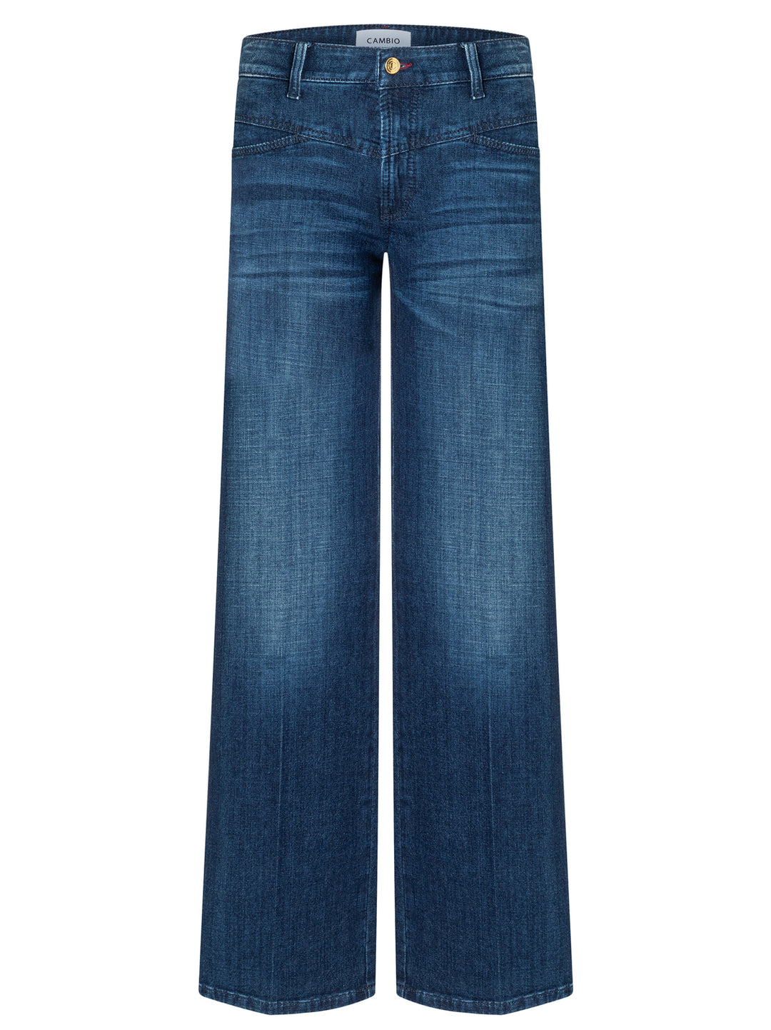 Cambio Lefthand True Indigo Jeans – Blauw-92% katoen, 6% elastomultiester, 2% elasthaan-DAMES BROEKEN-Blauw