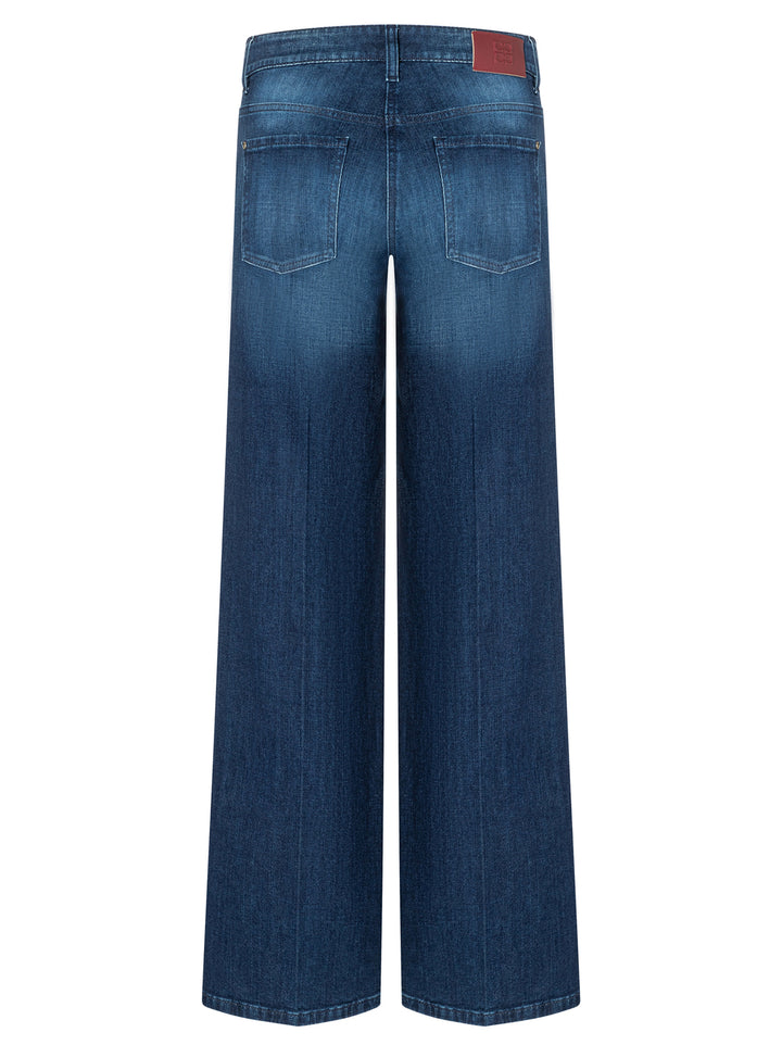 Cambio Lefthand True Indigo Jeans – Blauw-92% katoen, 6% elastomultiester, 2% elasthaan-DAMES BROEKEN-Blauw