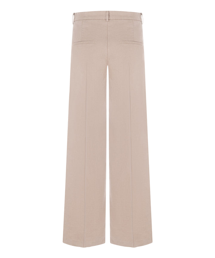 Cambio Mira Pantalon – Beige-65% linnen, 34% katoen, 1% elastaan-DAMES BROEKEN-Beige