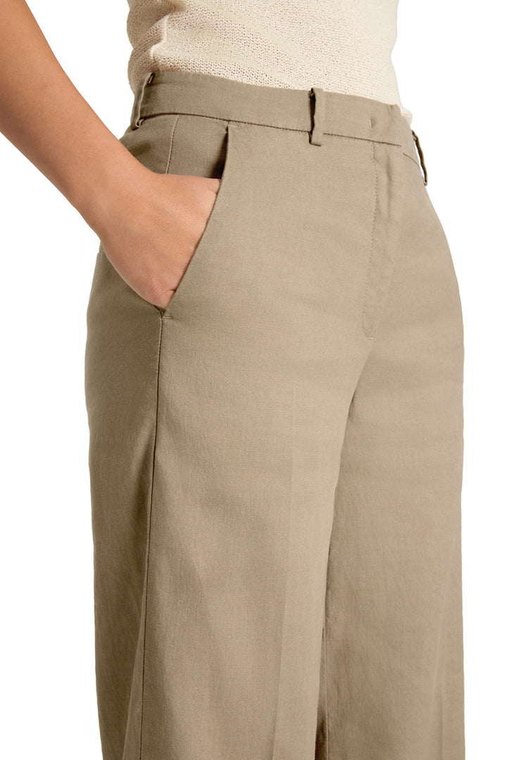 Cambio Mira Pantalon – Beige-65% linnen, 34% katoen, 1% elastaan-DAMES BROEKEN-Beige