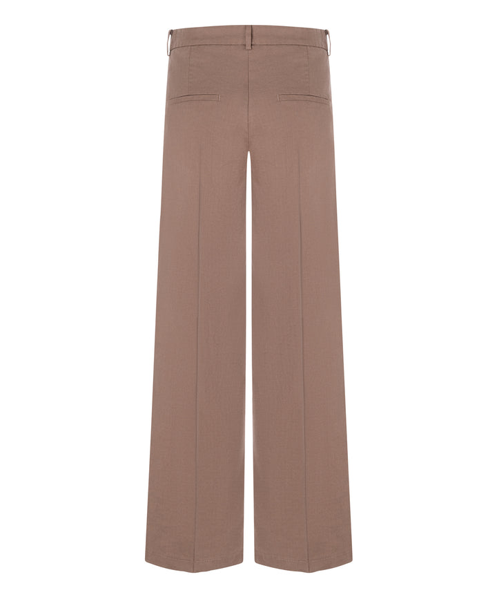 Cambio Mira Pantalon – Bruin-65% linnen,34% katoen,1% elastaan-DAMES BROEKEN-Bruin