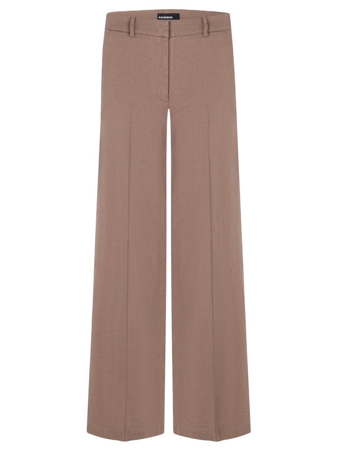 Cambio Mira Pantalon – Bruin-65% linnen,34% katoen,1% elastaan-DAMES BROEKEN-Bruin