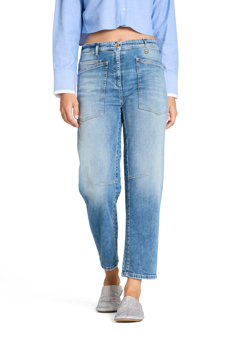 Cambio Ocean Jeans – Blauw-92% katoen, 6% elastisch polyamide, 2% elastaan-DAMES BROEKEN-Blauw