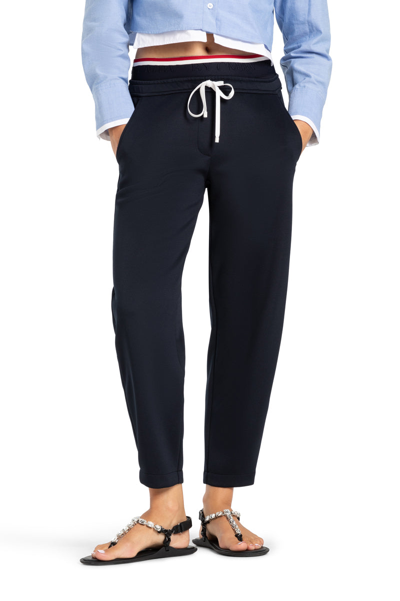 Cambio Odette midnight pantalon-94% Polyester<br />6% Elastan-DAMES BROEKEN-Blauw