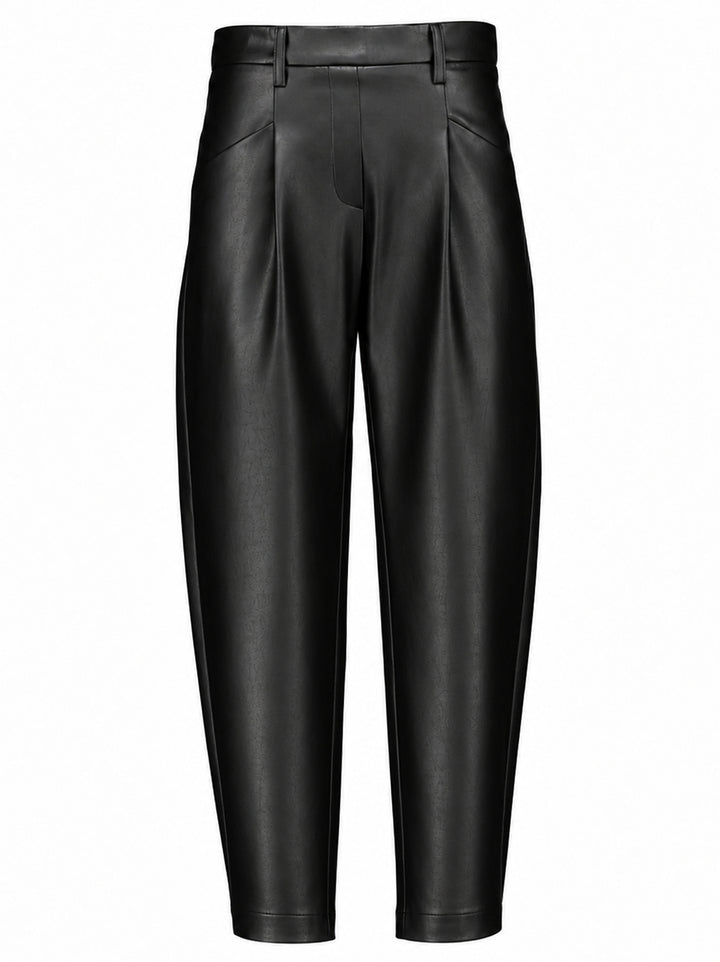 Cambio Orchid Broek in Lederlook – Zwart-50% polyamide, 50% polyurethaan-DAMES BROEKEN-Zwart