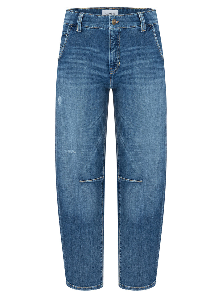 Cambio Orelie Jeans – Blauw-92% katoen, 6% elastomultiester, 2% elasthaan-DAMES BROEKEN-Blauw