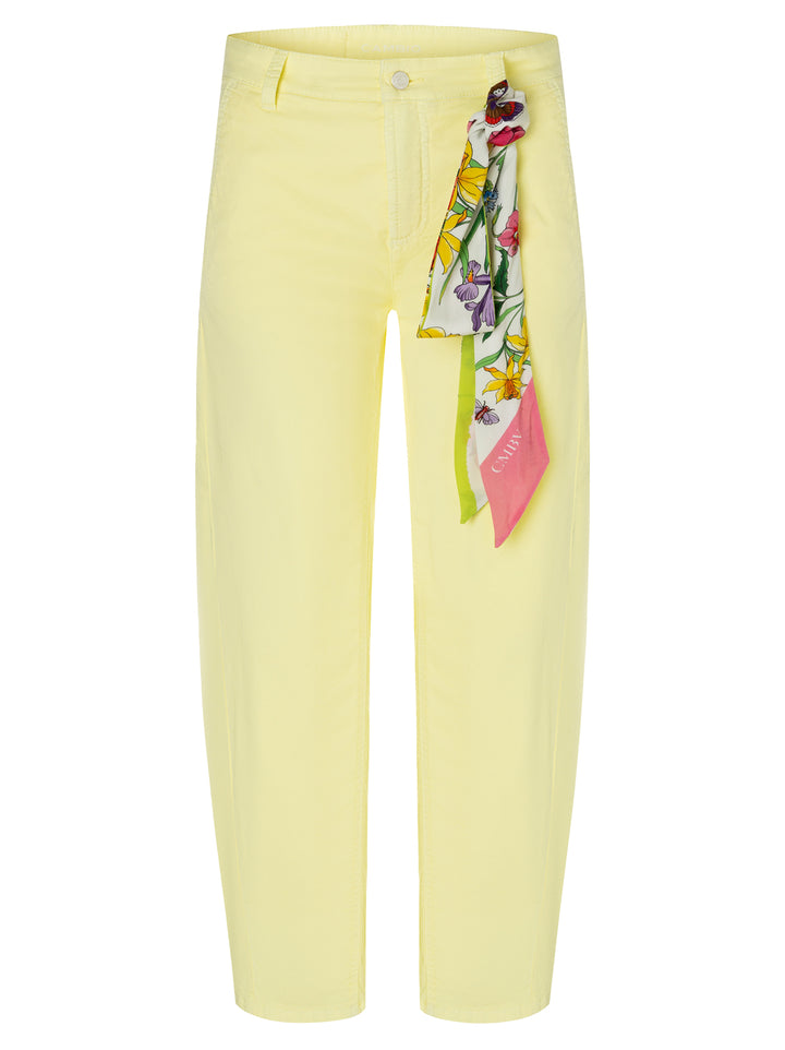 Cambio Oria Pantalon – Geel-97% katoen, 3% elastaan -DAMES BROEKEN-Geel