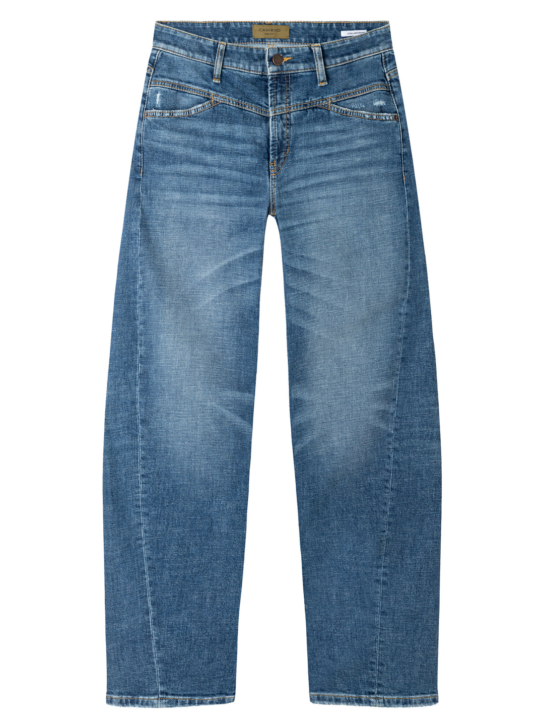 Cambio Ornella Twisted Jeans – Blauw-98% katoen, 2% elastaan-DAMES BROEKEN-Blauw