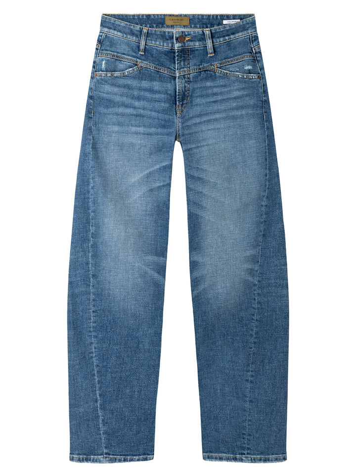 Cambio Ornella Twisted Jeans – Blauw-98% katoen, 2% elastaan-DAMES BROEKEN-Blauw