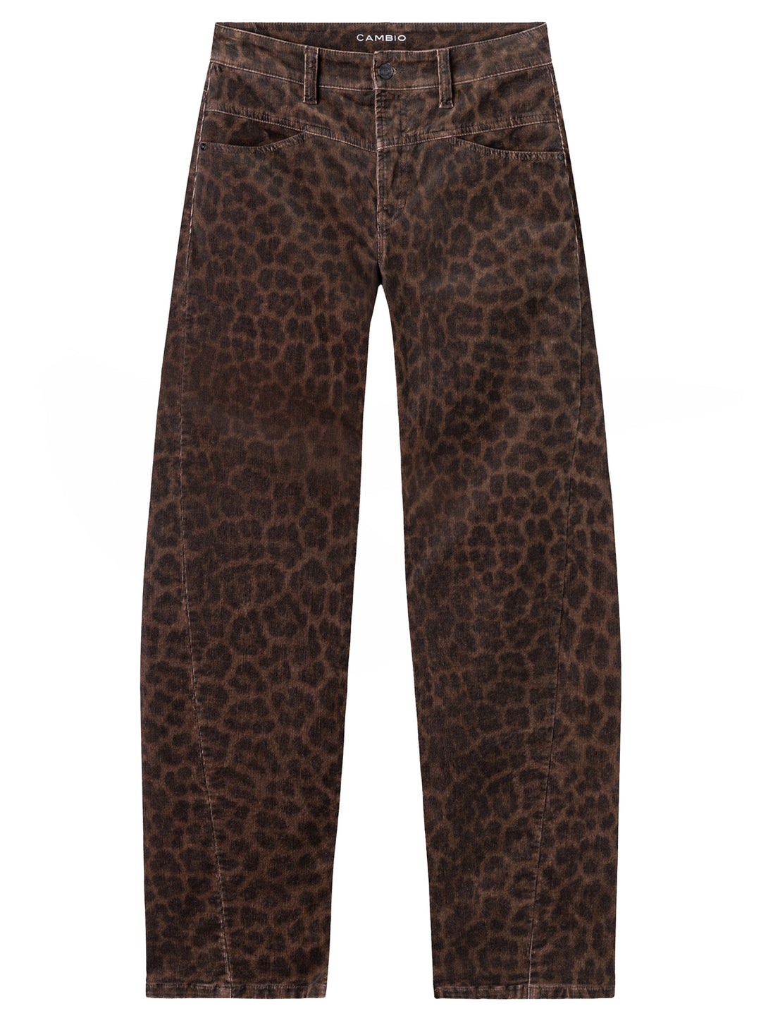 Cambio Ornella Twisted Pantalon – Bruin-98% katoen, 2% elastaan-DAMES BROEKEN-Bruin