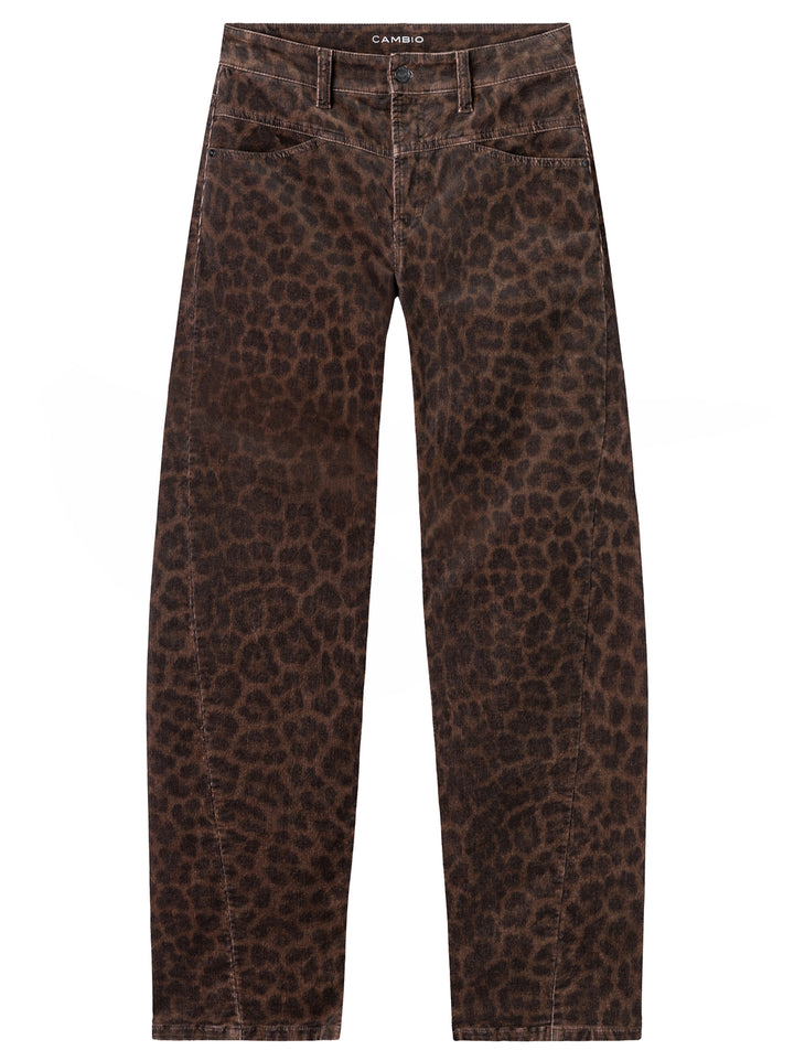 Cambio Ornella Twisted Pantalon – Bruin-98% katoen, 2% elastaan-DAMES BROEKEN-Bruin