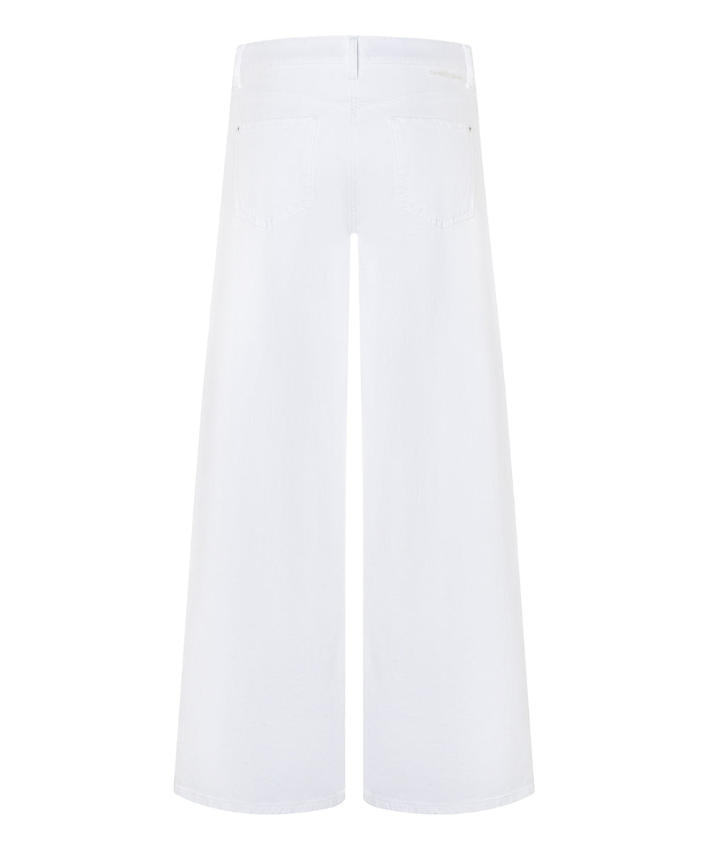 Cambio Palazzo Advance Jeans – Wit-63% katoen, 25% lyocell, 11% linnen, 1% elastaan-DAMES BROEKEN-Wit