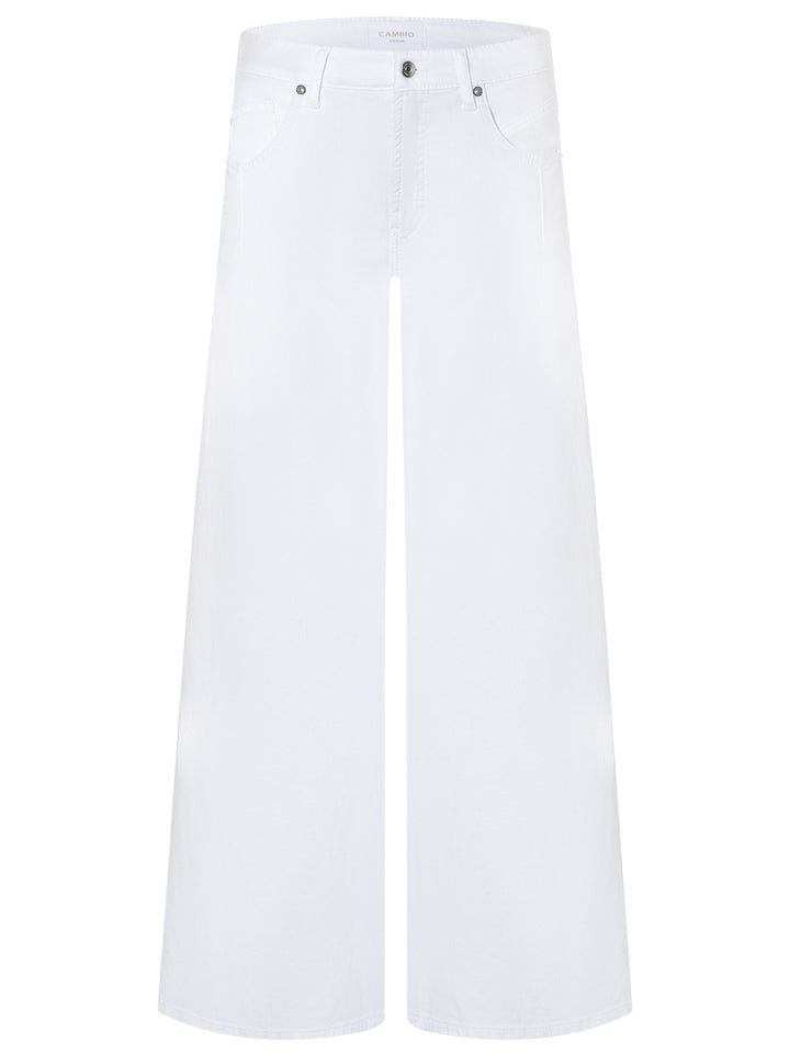 Cambio Palazzo Advance Jeans – Wit-63% katoen, 25% lyocell, 11% linnen, 1% elastaan-DAMES BROEKEN-Wit