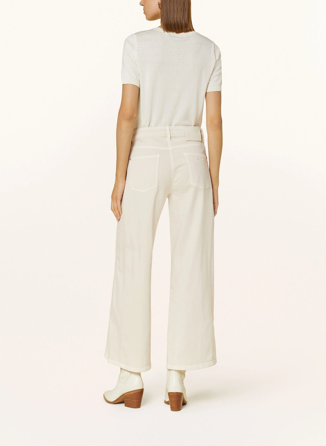 Cambio Pallazzo flared jeans-94% Katoen<br />4% Elastomultiester<br />2% Elastaan-DAMES BROEKEN-Room