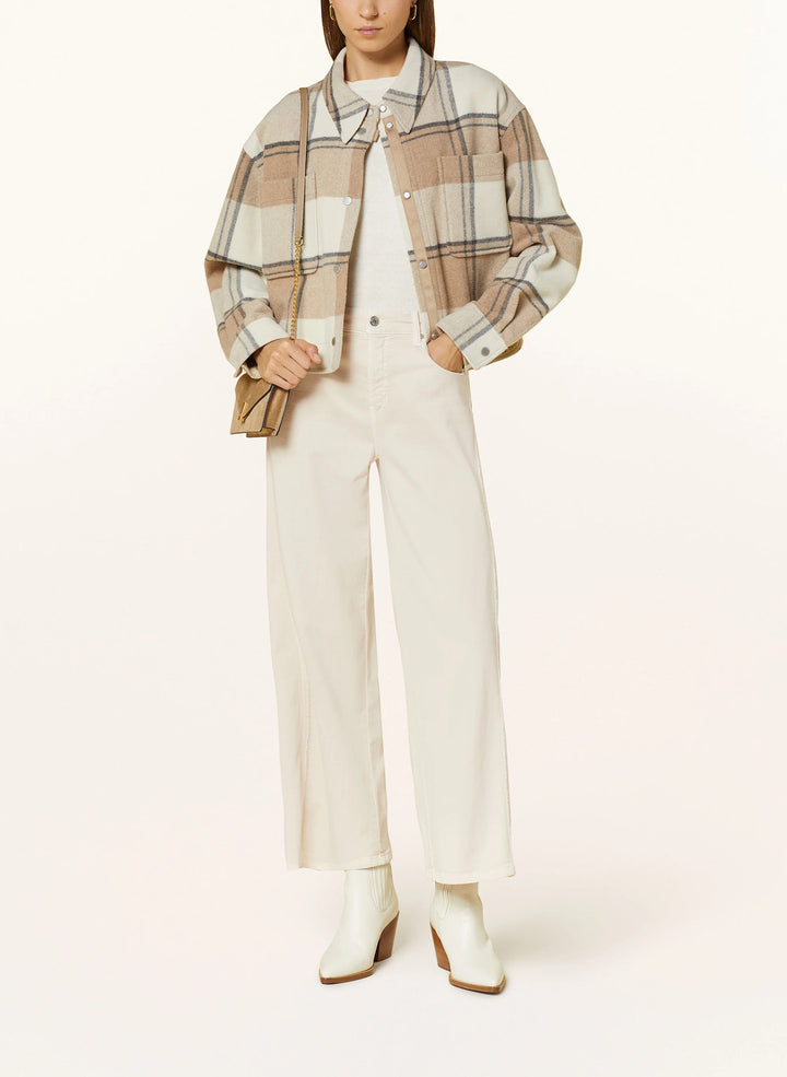 Cambio Pallazzo flared jeans-94% Katoen<br />4% Elastomultiester<br />2% Elastaan-DAMES BROEKEN-Room