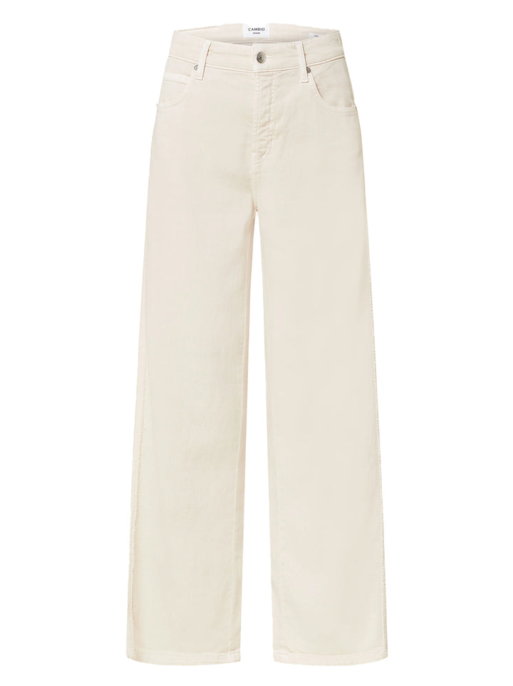 Cambio Pallazzo flared jeans-94% Katoen<br />4% Elastomultiester<br />2% Elastaan-DAMES BROEKEN-Room