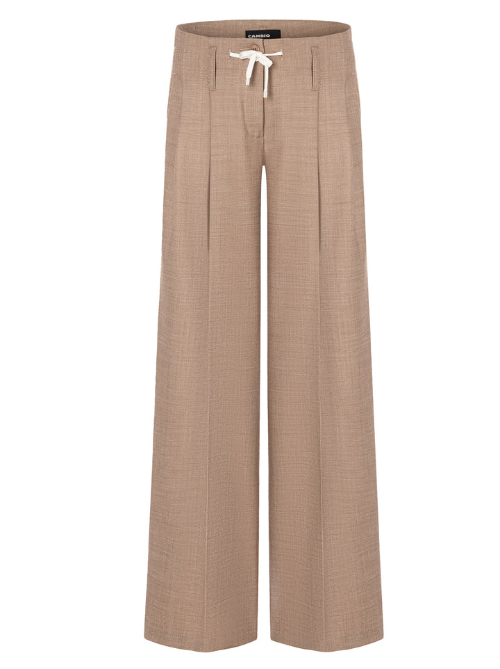 Cambio Pantalon Addison – Bruin-53% polyester, 43% wol, 4% elastaan-DAMES BROEKEN-Bruin