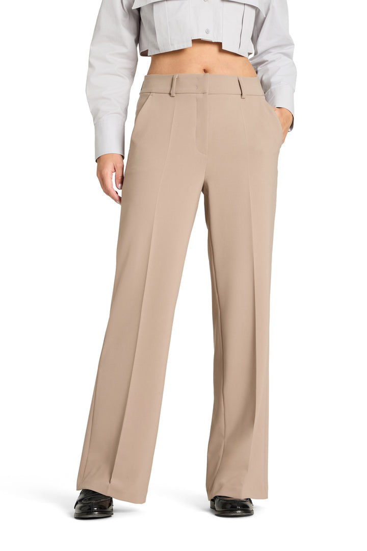 Cambio – Pantalon Amelie Beige-90% polyester, 10% polyurethan-DAMES BROEKEN-Beige