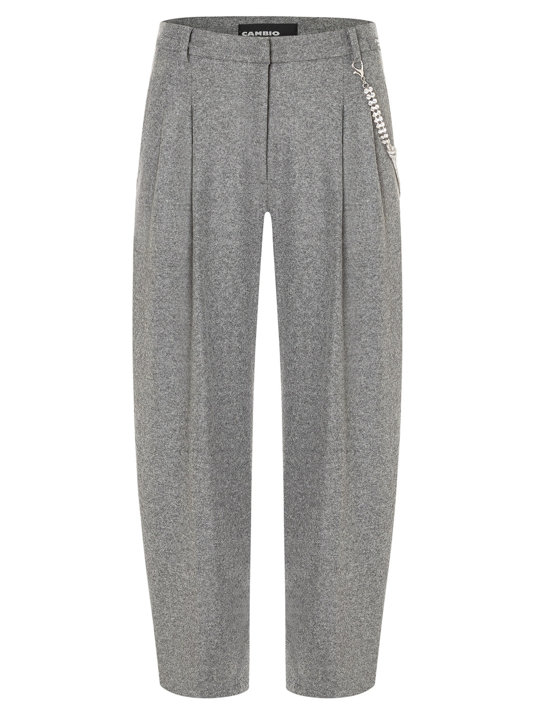 Cambio Pantalon Emilie – Grijs-66% polyester, 29% wol, 5% elastaan-DAMES BROEKEN-Grijs