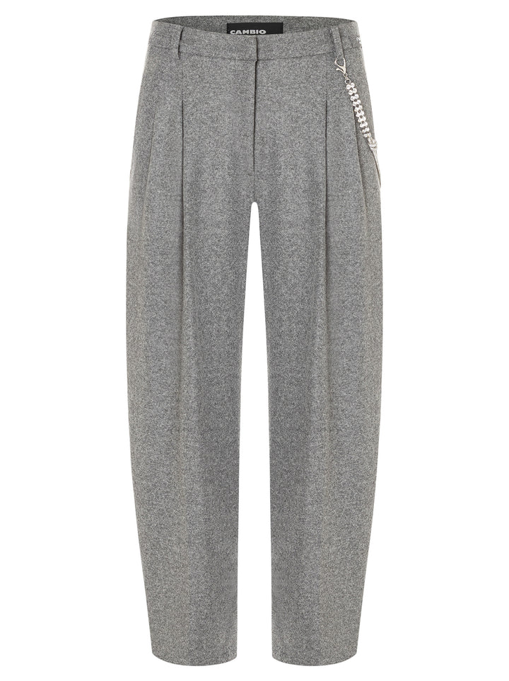 Cambio Pantalon Emilie – Grijs-66% polyester, 29% wol, 5% elastaan-DAMES BROEKEN-Grijs