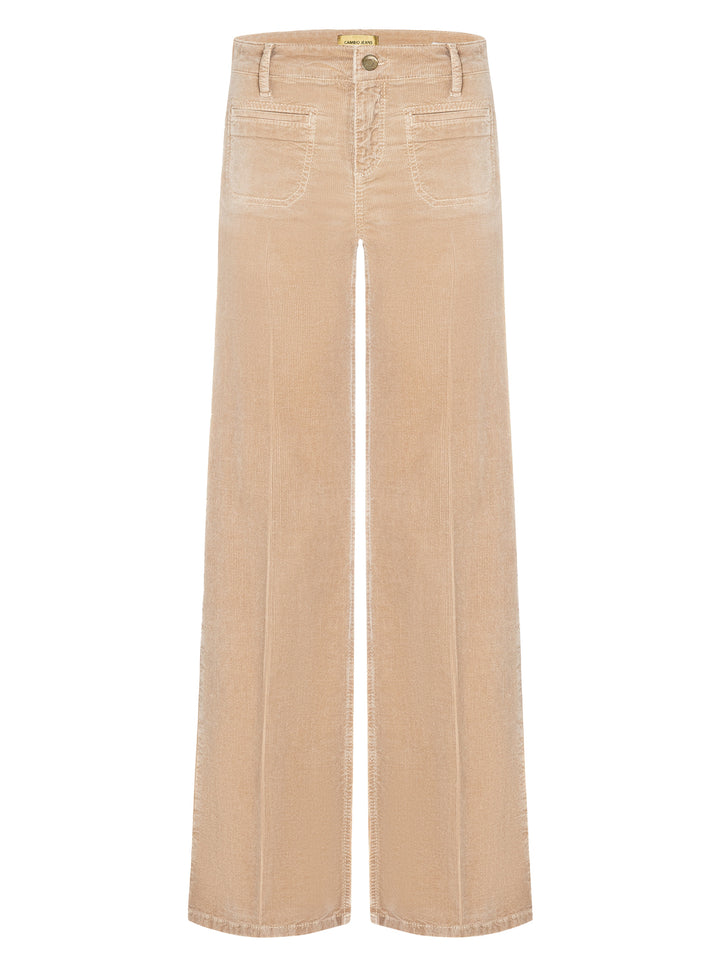 Cambio Pantalon Tess – Beige-75% katoen, 22% modal, 3% elastaan-DAMES BROEKEN-Beige