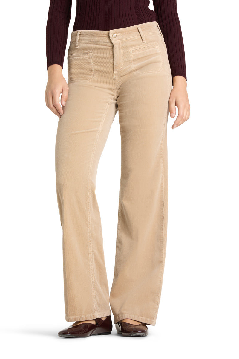 Cambio Pantalon Tess – Beige-75% katoen, 22% modal, 3% elastaan-DAMES BROEKEN-Beige