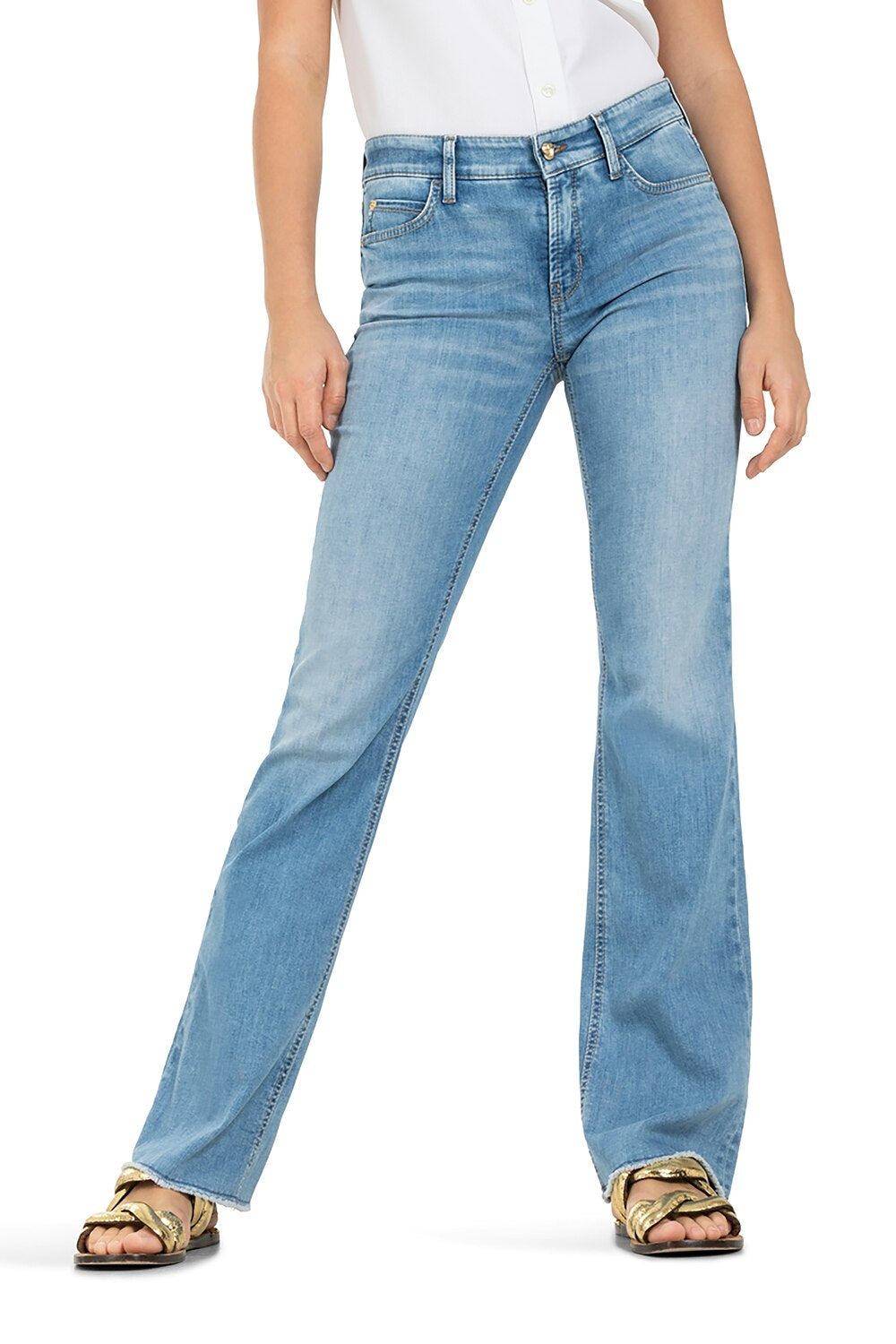 Cambio Paris flared jeans-94% Katoen, 4% Elastomultiester, 2% Elastaan.-DAMES BROEKEN-Blauw