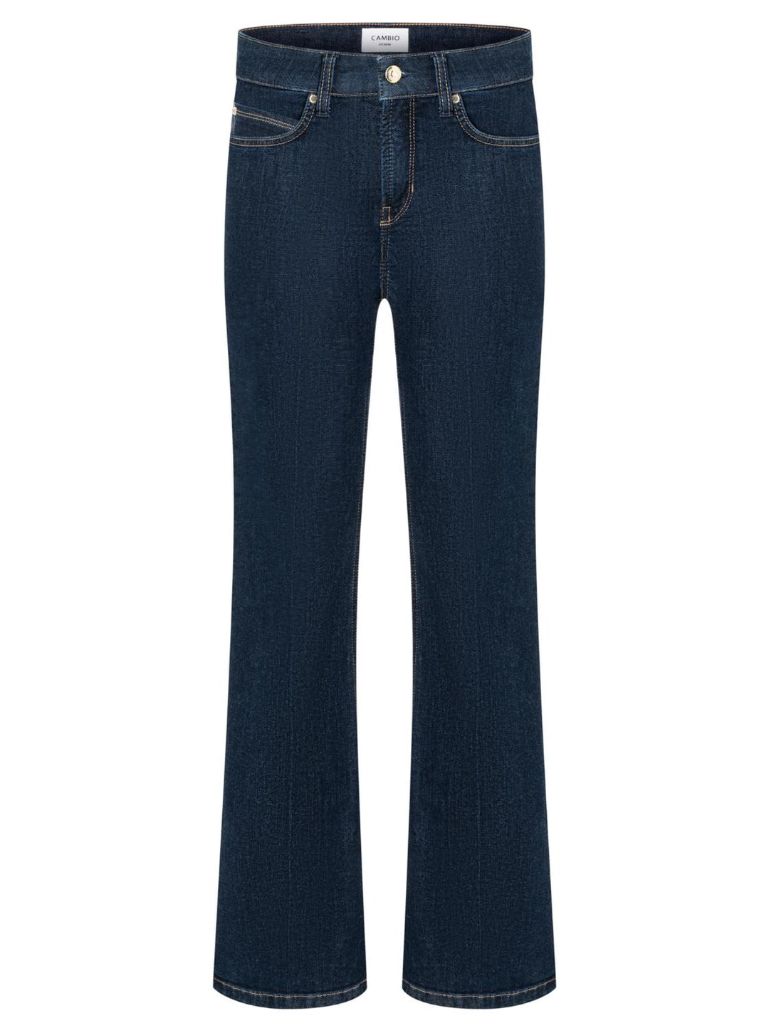 Cambio Paris Flared Jeans – Blauw-57% katoen, 37% modaal, 4% elasthaan, 2% elasthaan-DAMES BROEKEN-Blauw