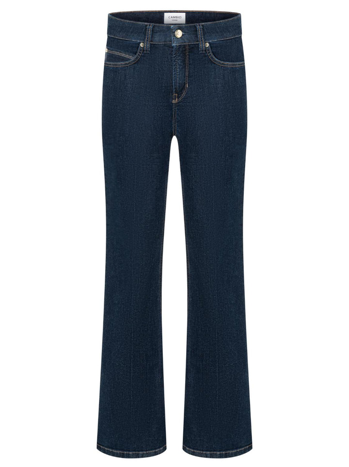 Cambio Paris Flared Jeans – Blauw-57% katoen, 37% modaal, 4% elasthaan, 2% elasthaan-DAMES BROEKEN-Blauw