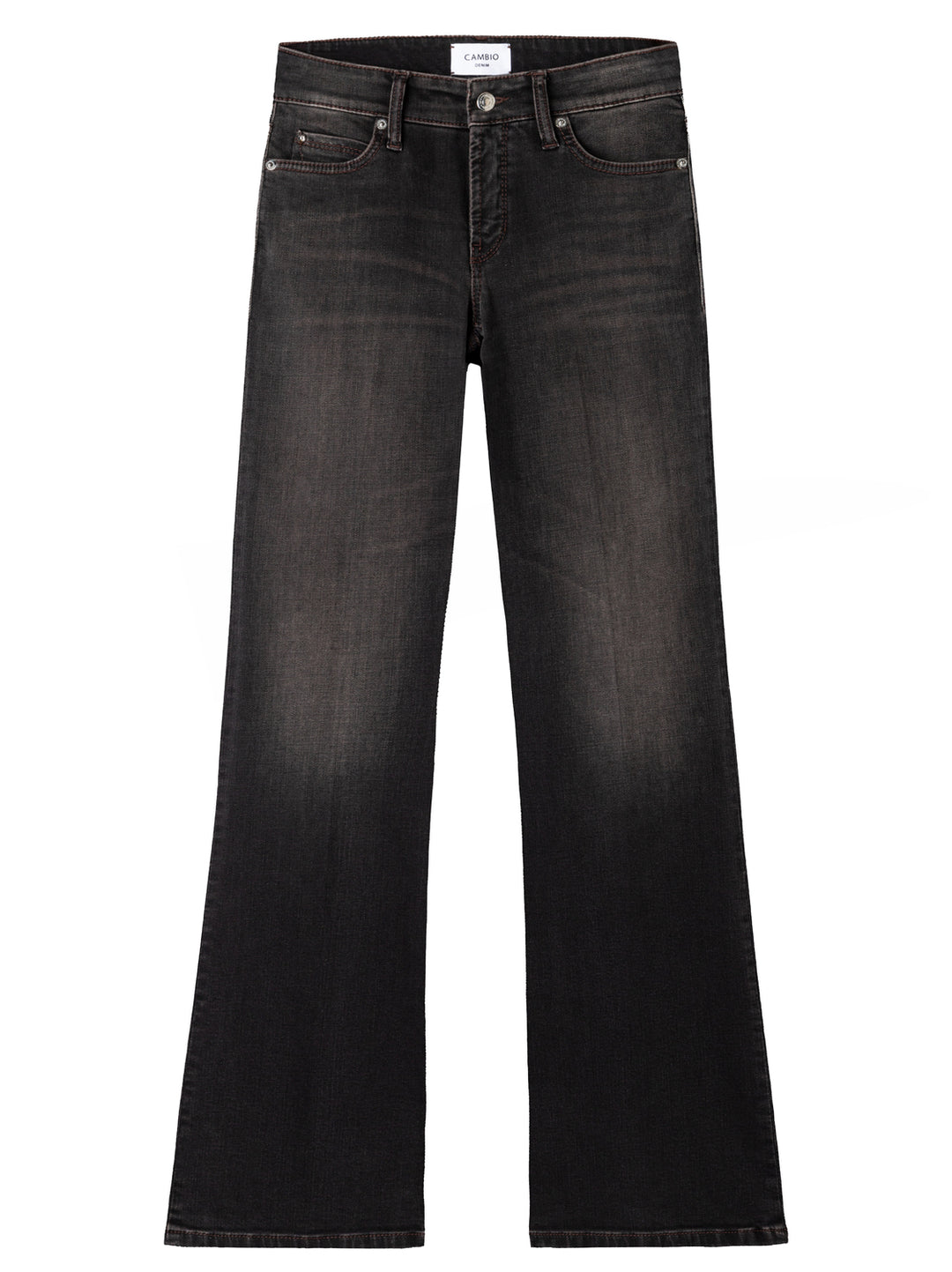 Cambio Paris Flared Jeans – Bruin-97% katoen, 3% elastaan-DAMES BROEKEN-Bruin