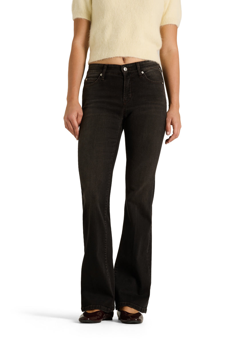 Cambio Paris Flared Jeans – Bruin-97% katoen, 3% elastaan-DAMES BROEKEN-Bruin