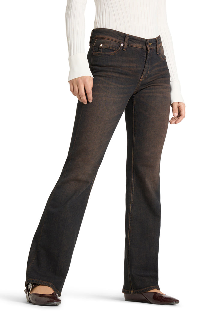 Cambio Paris Flared Jeans – Bruin-98% katoen, 2% elastaan-DAMES BROEKEN-Bruin