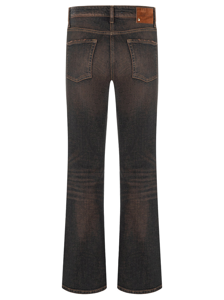 Cambio Paris Flared Jeans – Bruin-98% katoen, 2% elastaan-DAMES BROEKEN-Bruin