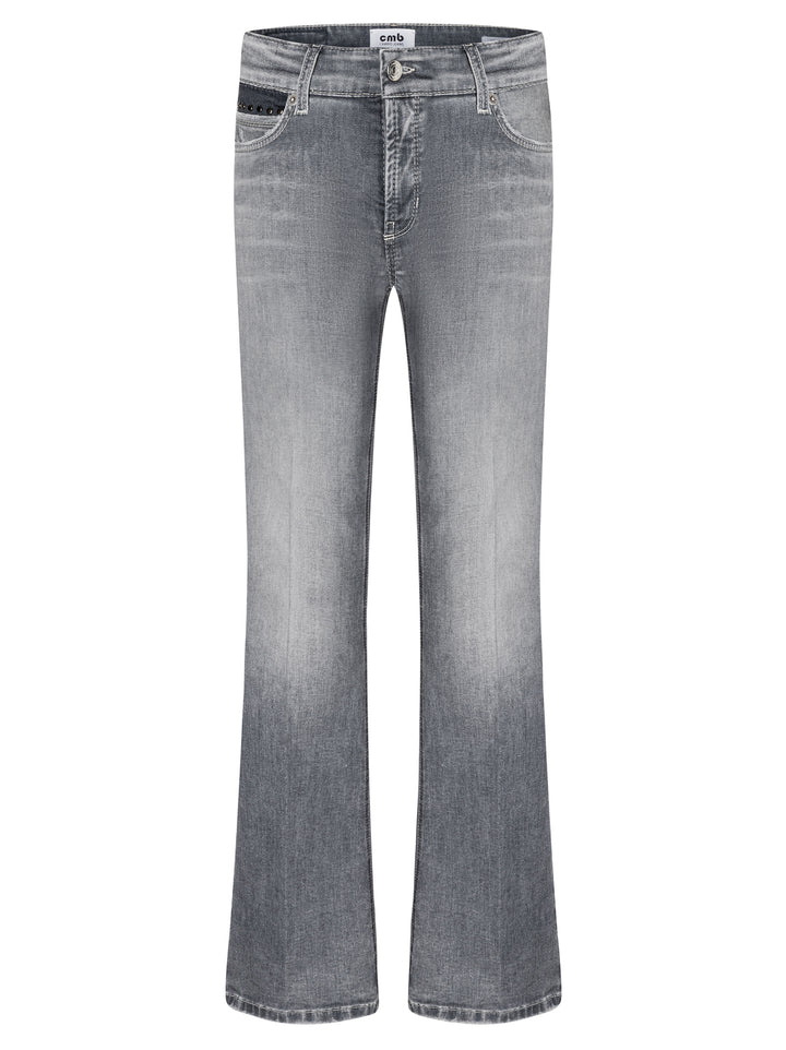 Cambio Paris Flared Jeans – Grijs-90% polyester, 8% polyamide, 2% elastaan-DAMES BROEKEN-Grijs