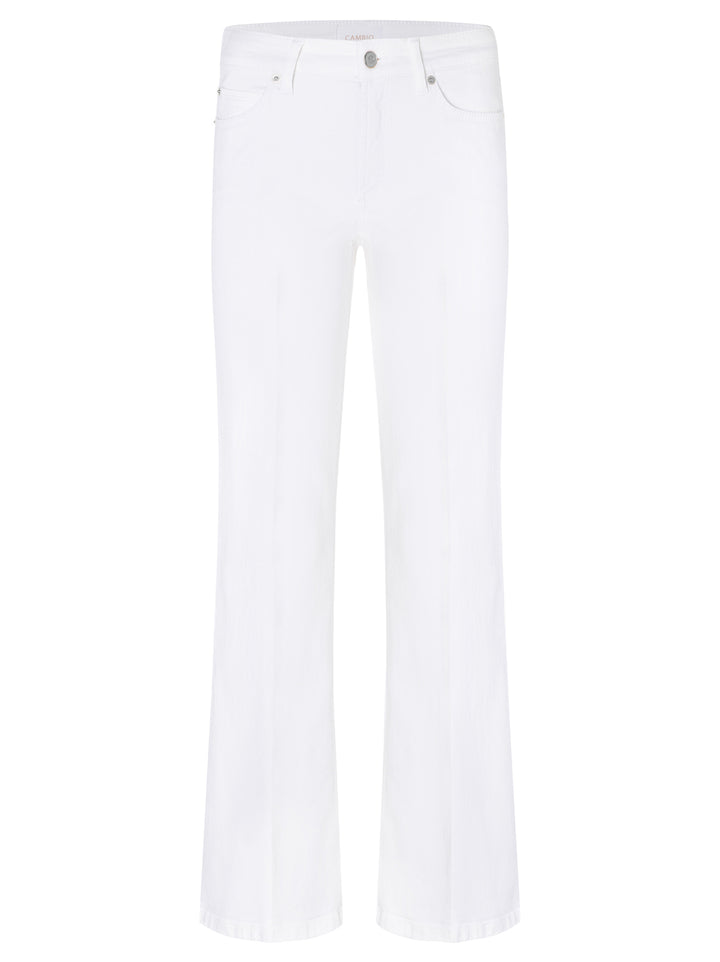 Cambio Paris Flared Jeans – Wit-92% katoen, 6% elastomultiester, 2% elastaan -DAMES BROEKEN-Wit