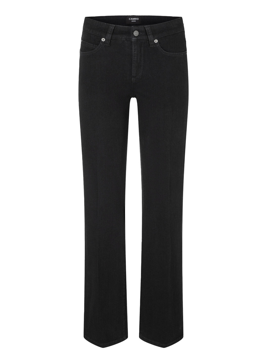 Cambio Paris Flared Jeans – Zwart-77% katoen, 18% polyurethaan, 5% elasthaan-DAMES BROEKEN-Zwart