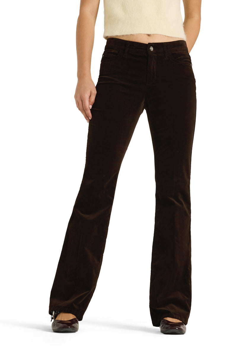 Cambio Paris Flared Pantalon – Bruin-72% katoen, 26% viscose, 2% elastaan-DAMES BROEKEN-Bruin