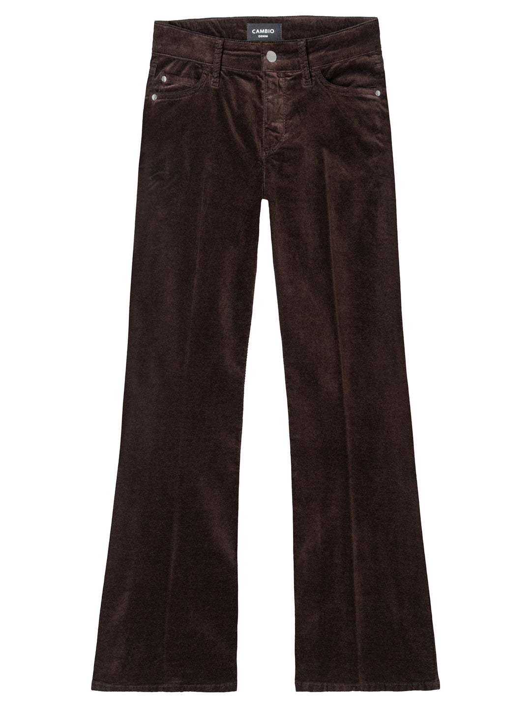 Cambio Paris Flared Pantalon – Bruin-72% katoen, 26% viscose, 2% elastaan-DAMES BROEKEN-Bruin