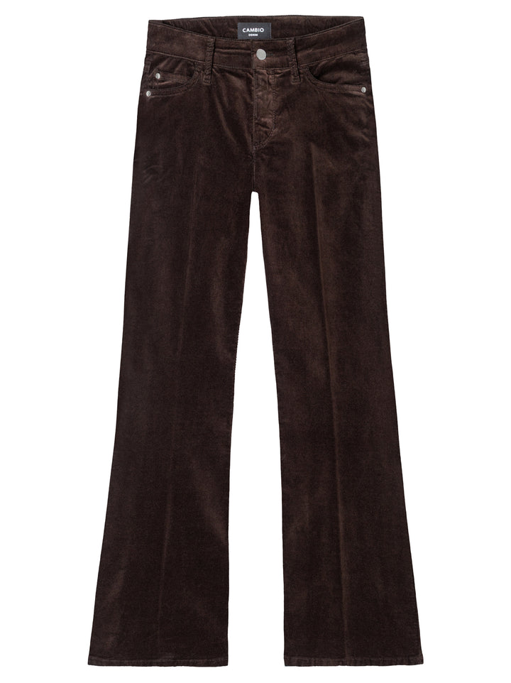 Cambio Paris Flared Pantalon – Bruin-72% katoen, 26% viscose, 2% elastaan-DAMES BROEKEN-Bruin
