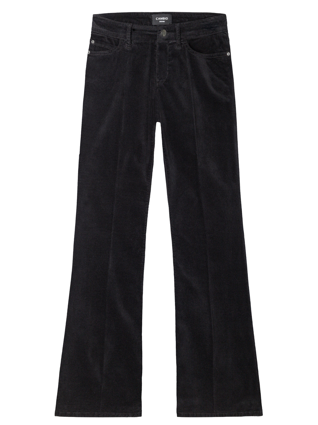 Cambio Paris Flared Pantalon – Zwart-72% katoen, 26% viscose, 2% elastaan-DAMES BROEKEN-Zwart