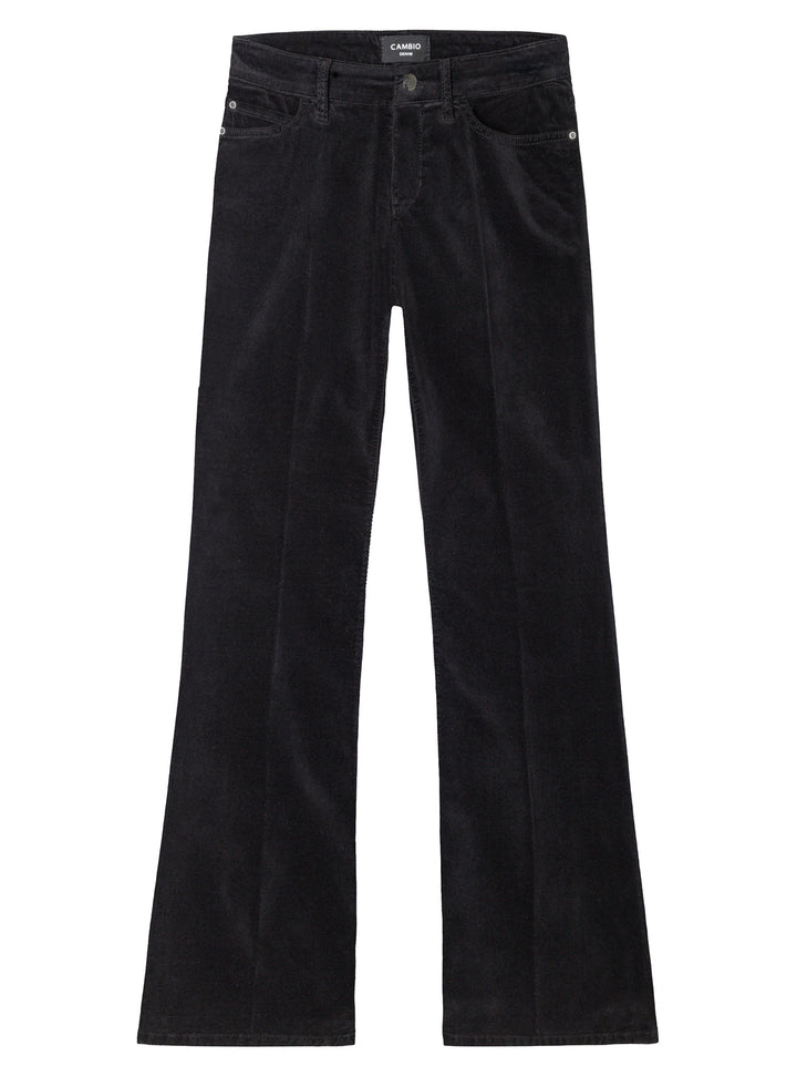 Cambio Paris Flared Pantalon – Zwart-72% katoen, 26% viscose, 2% elastaan-DAMES BROEKEN-Zwart
