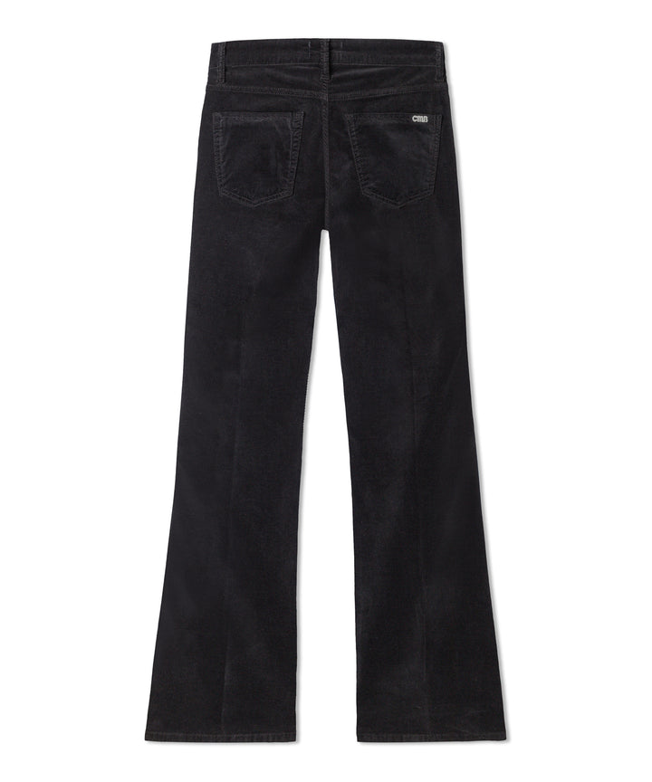 Cambio Paris Flared Pantalon – Zwart-72% katoen, 26% viscose, 2% elastaan-DAMES BROEKEN-Zwart