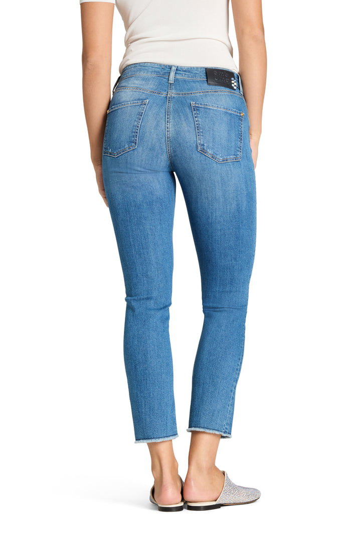 Cambio – Piper Cropped Jeans Blauw-92% katoen, 6% elastomultiester, 2% elastaan-DAMES BROEKEN-Blauw