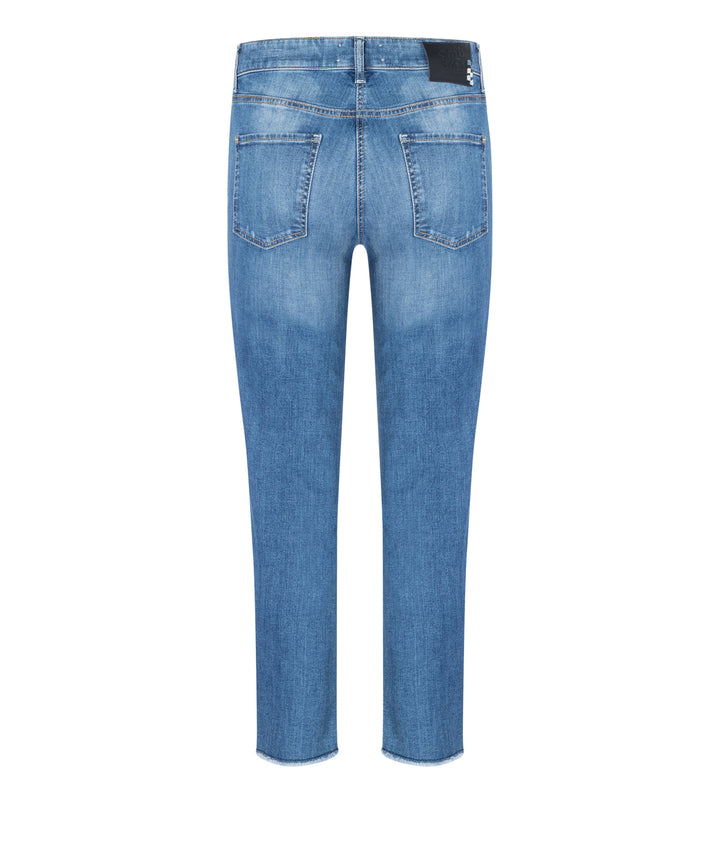 Cambio – Piper Cropped Jeans Blauw-92% katoen, 6% elastomultiester, 2% elastaan-DAMES BROEKEN-Blauw