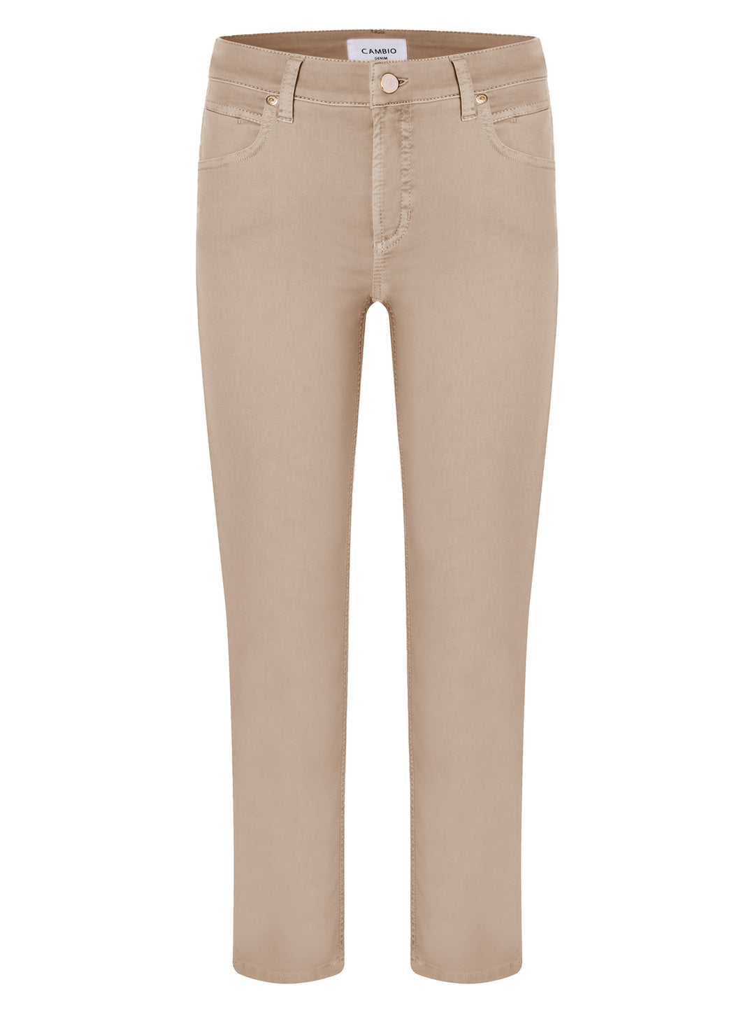 Cambio Piper Cropped Pantalon-85% katoen, 11% elastomultiester, 4% elasthaan<br />-DAMES BROEKEN-Beige